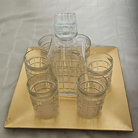 Wiskey Decanter Set With 6 Glasses Clear - Picture 2 of 16